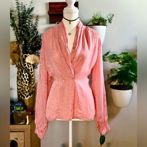 Anna and Frank 100% Silk Pink Drape Blouse - Size M